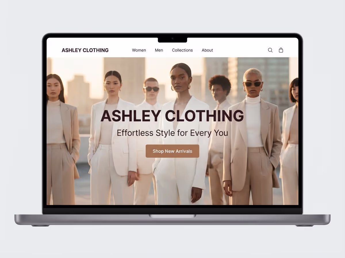 Shop Ashley Clothing Collections Instantly | AI Builder website preview