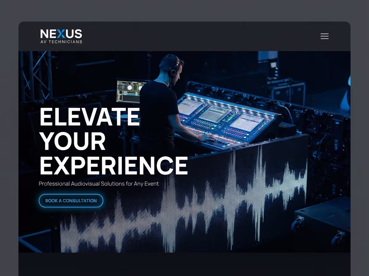 Make Audiovisual Technician Portfolios | AI Builder website preview