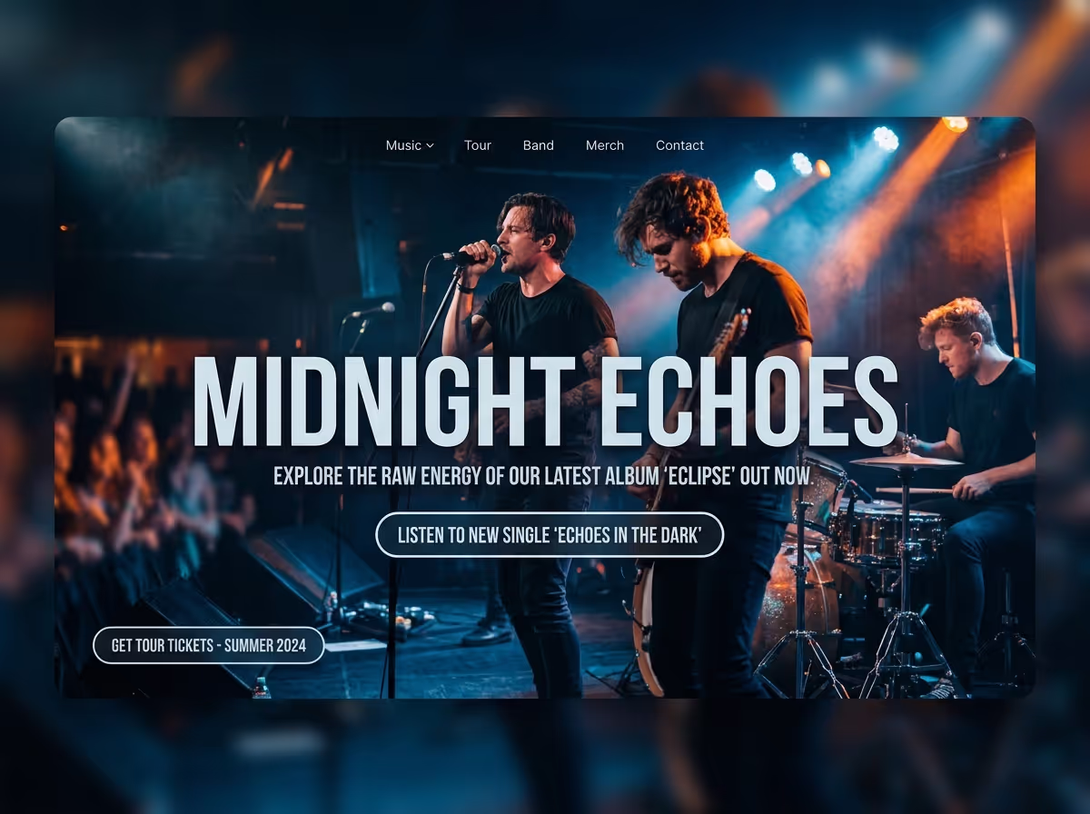 Create Bands Websites in Minutes | AI Builder website preview