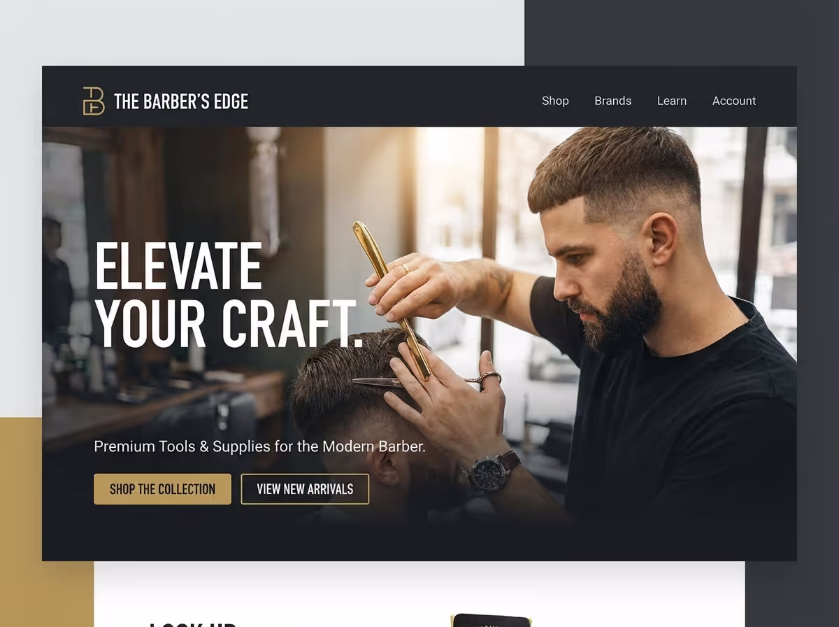 Create Barber Supply E-commerce Sites in Minutes | AI Builder website preview