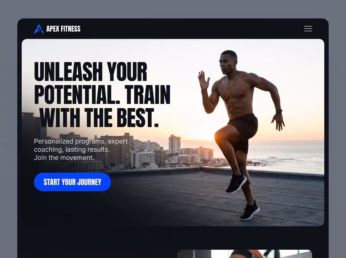 Build Fitness Trainers Websites in Minutes | AI Builder website preview