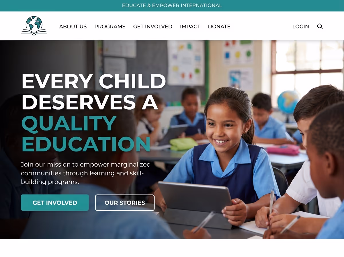 Create Nonprofit Websites in Minutes | AI Builder website preview
