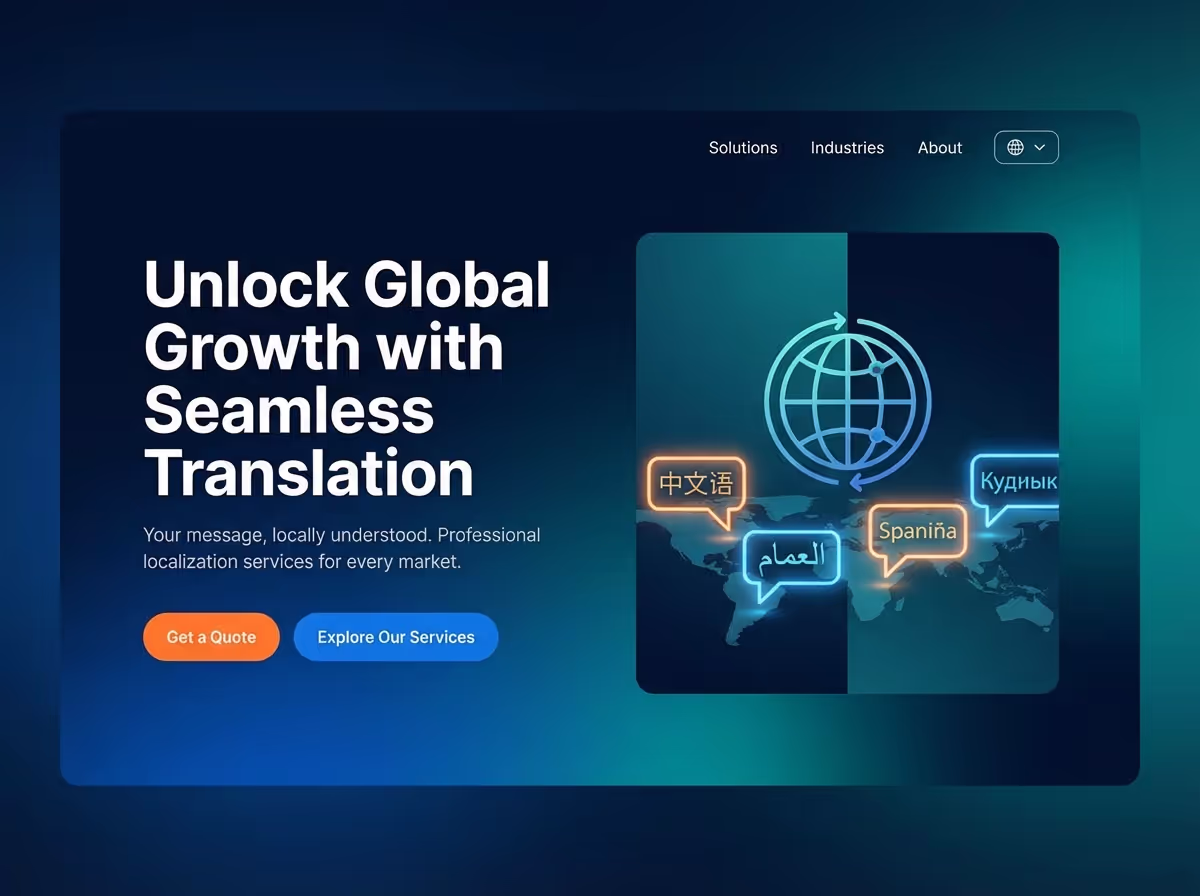Create Translation Localization Platforms in Minutes | AI Builder website preview