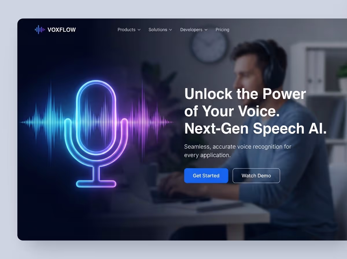 Build Voice Recognition Technology Solutions | AI Builder website preview