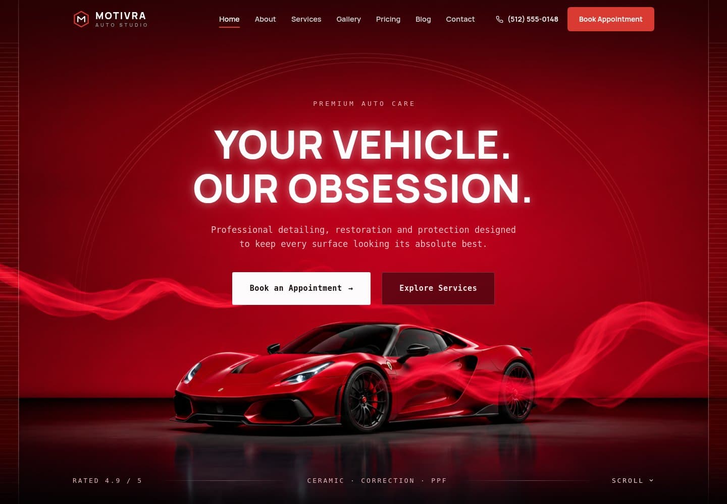 Motivra Auto Studio, a site published with Grigora
